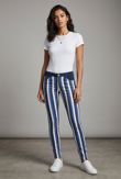 Blue Striped Skinny Jeans