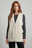 Cream Ribbon Knot Up Shaved Fur Gilet