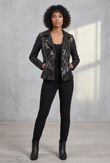Black and Golden Sequin Biker Jacket