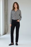 Monochrome Stripe Print Shirt Tops