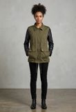 Khaki Contrast PVC Sleeve Double Pocket Jacket