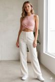 Rose Jersey Ruched Crossover Crop Top