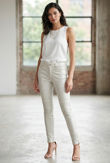 Denim Metallic Shimmer Coated White Jeans