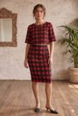 Tartan Print Crop Top & Skirt Set