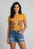 Mustard Metallic Print Brookyln T-Shirt
