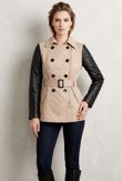 Taupe PVC Arms Cross Zipped Trench Coat