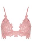 Floral Crochet Triangle Bra In Pink