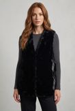 Black Side Tie Fur Gilet