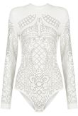 White With Gold Studded Bodysuit