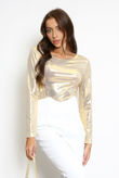 Gold Foil Round Neck Bodysuit
