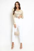 Gold Foil Round Neck Bodysuit
