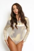 Gold Foil Round Neck Bodysuit