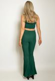Green Corset Top And Flare Trouser Set