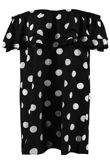 Black Polka Dot Off Shoulder Shift Dress