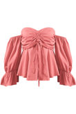 Pink Bandeau Off The Shoulder Top