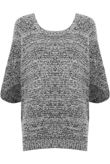 Grey Contrast Tweed Cape Style Jumpers 