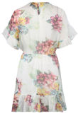White Chiffon Floral Skater Dress