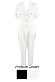 Black and white mix pack Front Button Up Boilersuit