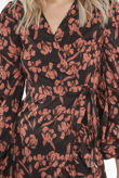 Floral Print Side Knotted Wrap Dress