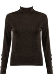 Gold High Neck Glitter Stripes Top