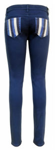 Blue Striped Skinny Jeans 