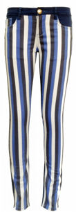 Blue Striped Skinny Jeans