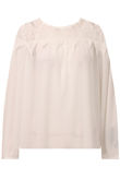 White Long Sleeve Blouse With Crochet Insert 