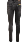 Grey Washed Denim Front Zip Up Jeans
