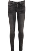 Grey Washed Denim Front Zip Up Jeans