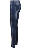 Blue Denim Side Lace Tie Up Fitted Jeans