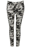 Camouflage Mid-Rise White Jeans 