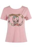 Sequin Trim Round Neck T Shirt