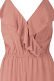 Pink Cross Over Detailed Jumpsuit