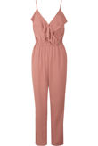 Pink Cross Over Detailed Jumpsuit
