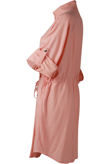 Rose Tie Waist Cross Pocket Shirt Dress