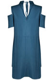Cold Shoulder Denim Shirt Dress