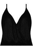 Black Cross Over Glittered Cami Tops