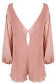 Rose Pleated Back Button Up Playsuit 