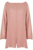 Rose Pleated Back Button Up Playsuit 
