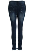 Skinny Ripped Gold Splatter Trim Jeans