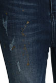 Skinny Ripped Gold Splatter Trim Jeans