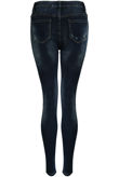 Denim Ripped Studs Trim Skinny Jeans