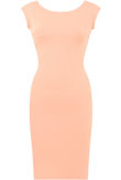 Rose Open Back Cap Sleeve Stretch Dress