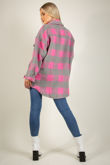 Fuchsia Checked Oversized Shacket