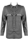 Grey Metallic Trim Front & Side Pocketed Denim Jacket