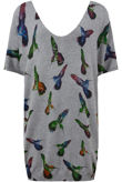 Grey Humming Bird Print Jumpers