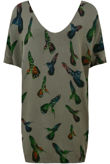 Khaki Humming Bird Print Jumpers