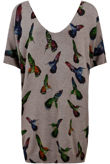Taupe Humming Bird Print Jumpers