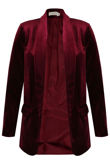Velvet Open Blazer Green and Burgundy