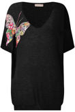  Sequin Butterfly Short Sleeve Black Jumpers